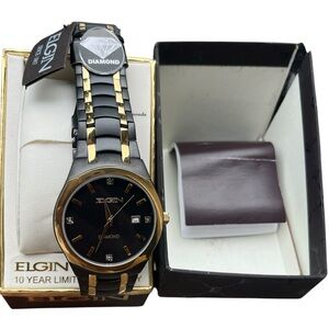 Elgin Diamond Base Metal Bezel Men’s Watch